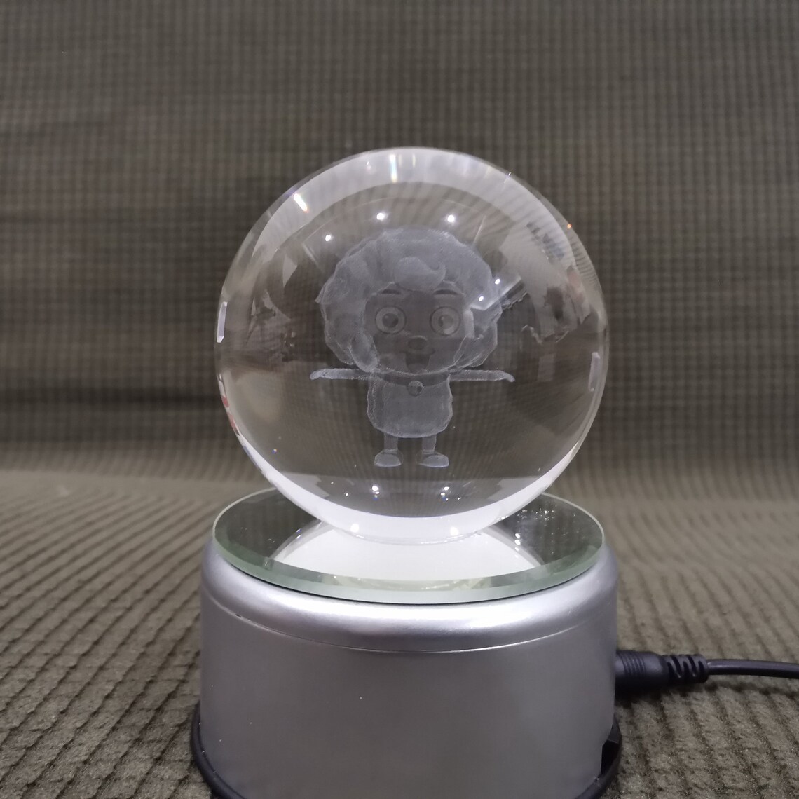 3D Crystal Ball Inside Carved Crystal Ball of Pleasant Sheep Etsy