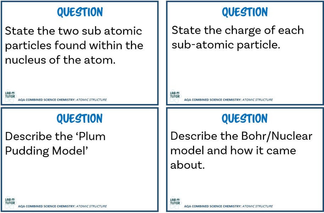 AQA GCSE Chemistry Revision Flash Cards Etsy