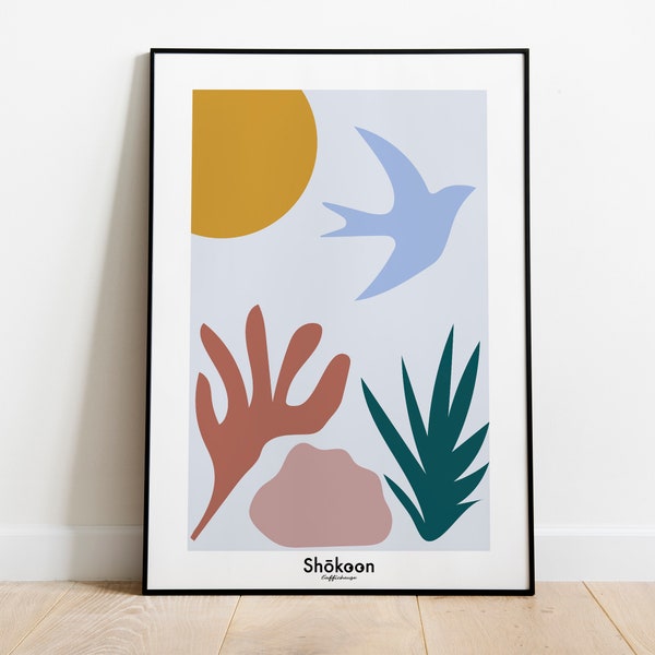 Affiche minimaliste HIRONDELLE AU PRINTEMPS | Affiche & poster décoration murale