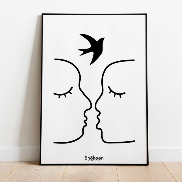 Affiche minimaliste WOMEN LOVE ATTRACTION | Affiche & poster couple femme