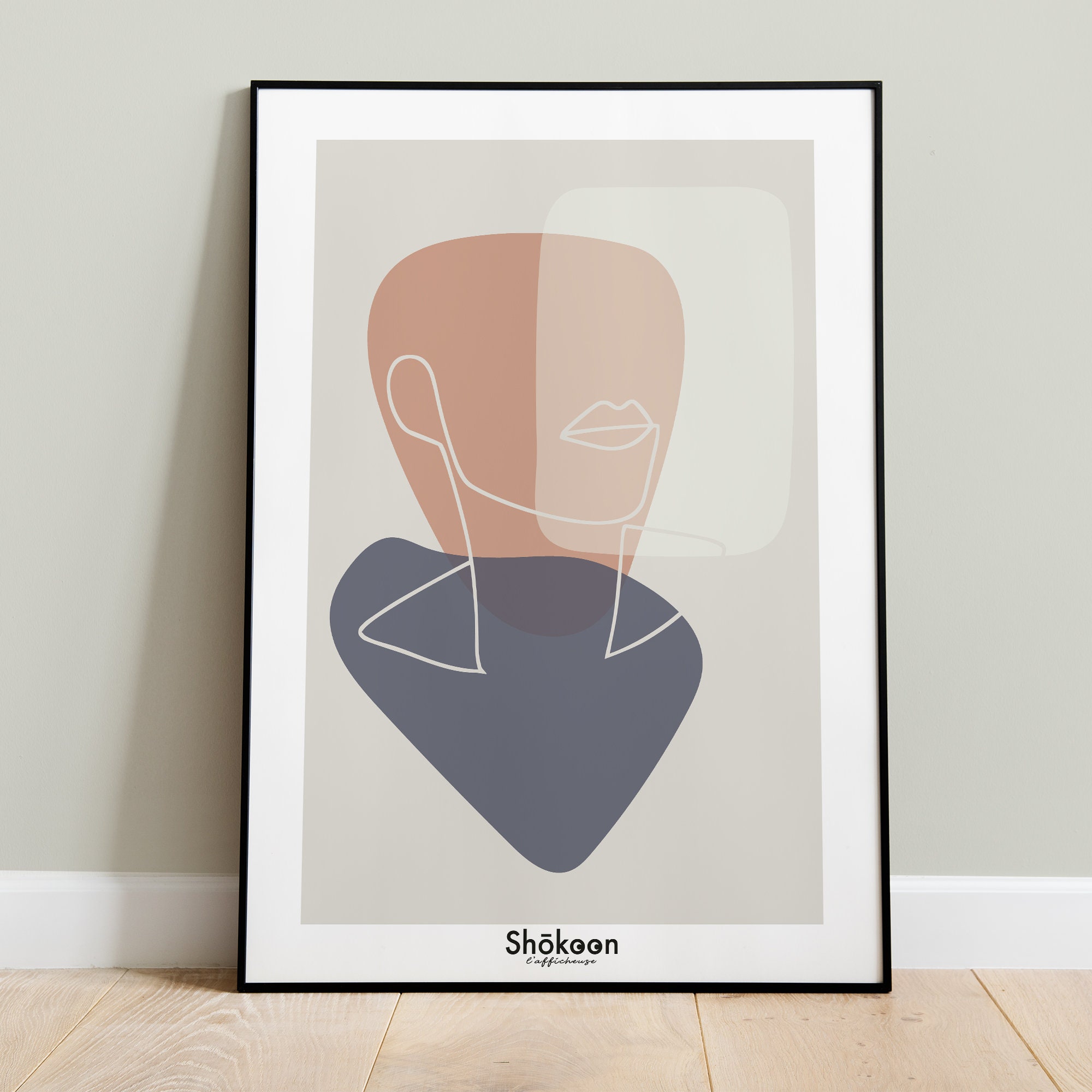 Affiche Visage Line Art Abstract Face | Affiche & Poster Décoration Murale