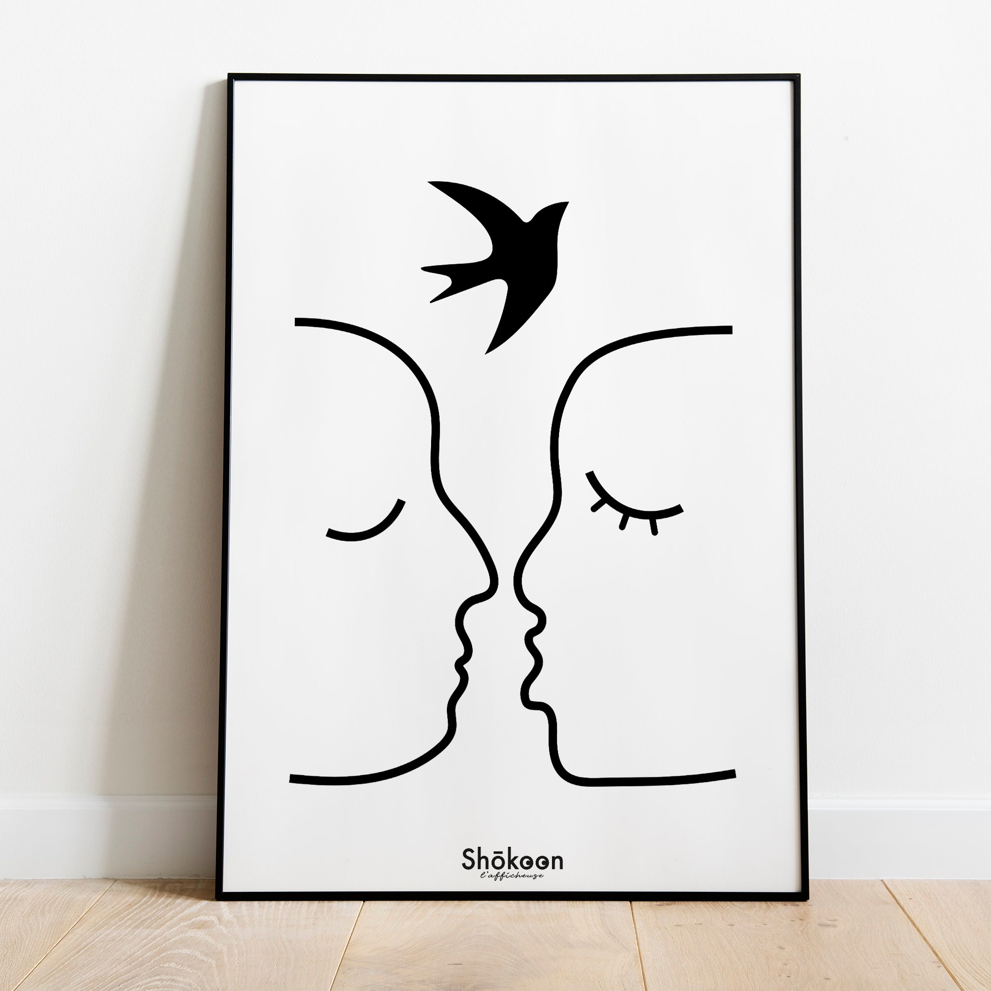 Affiche Minimaliste Mixte Love Attraction | Affiche & Poster Couple Amoureux