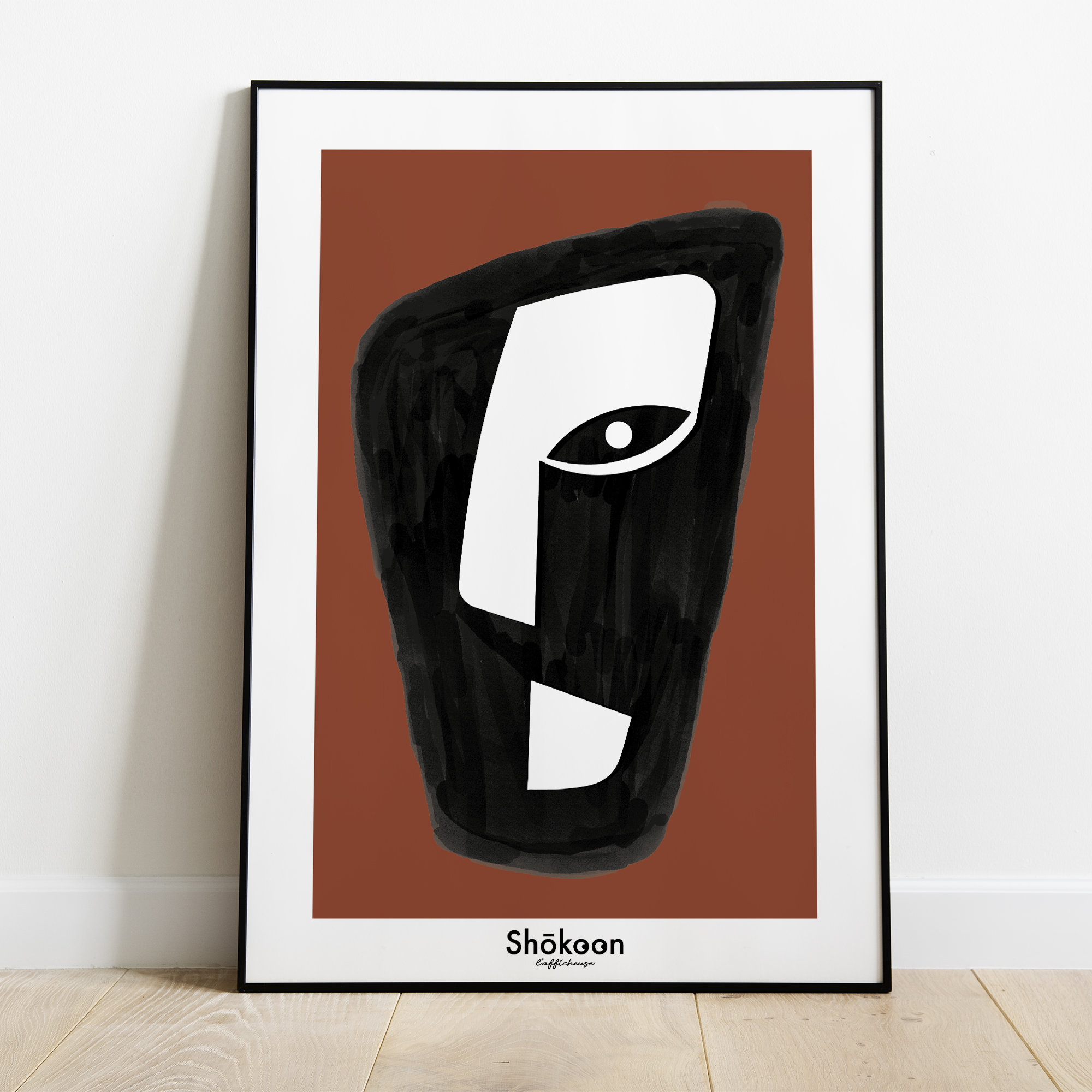 Affiche Ethnique Masque Africain Terracotta | Affiche & Poster Décoration Intérieur