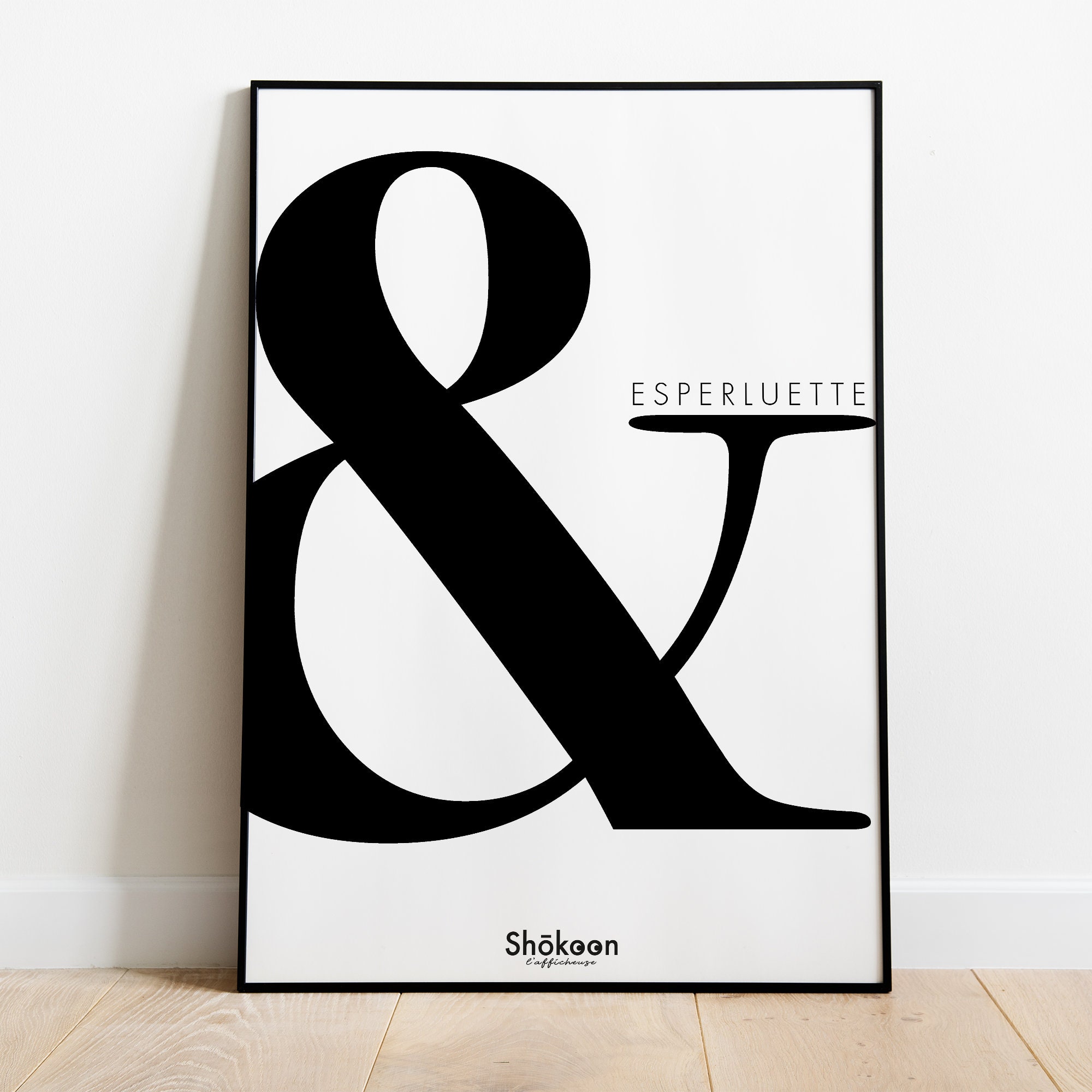 Affiche Typographique Esperluette Black | Affiche & Poster Décoration Murale Moderne