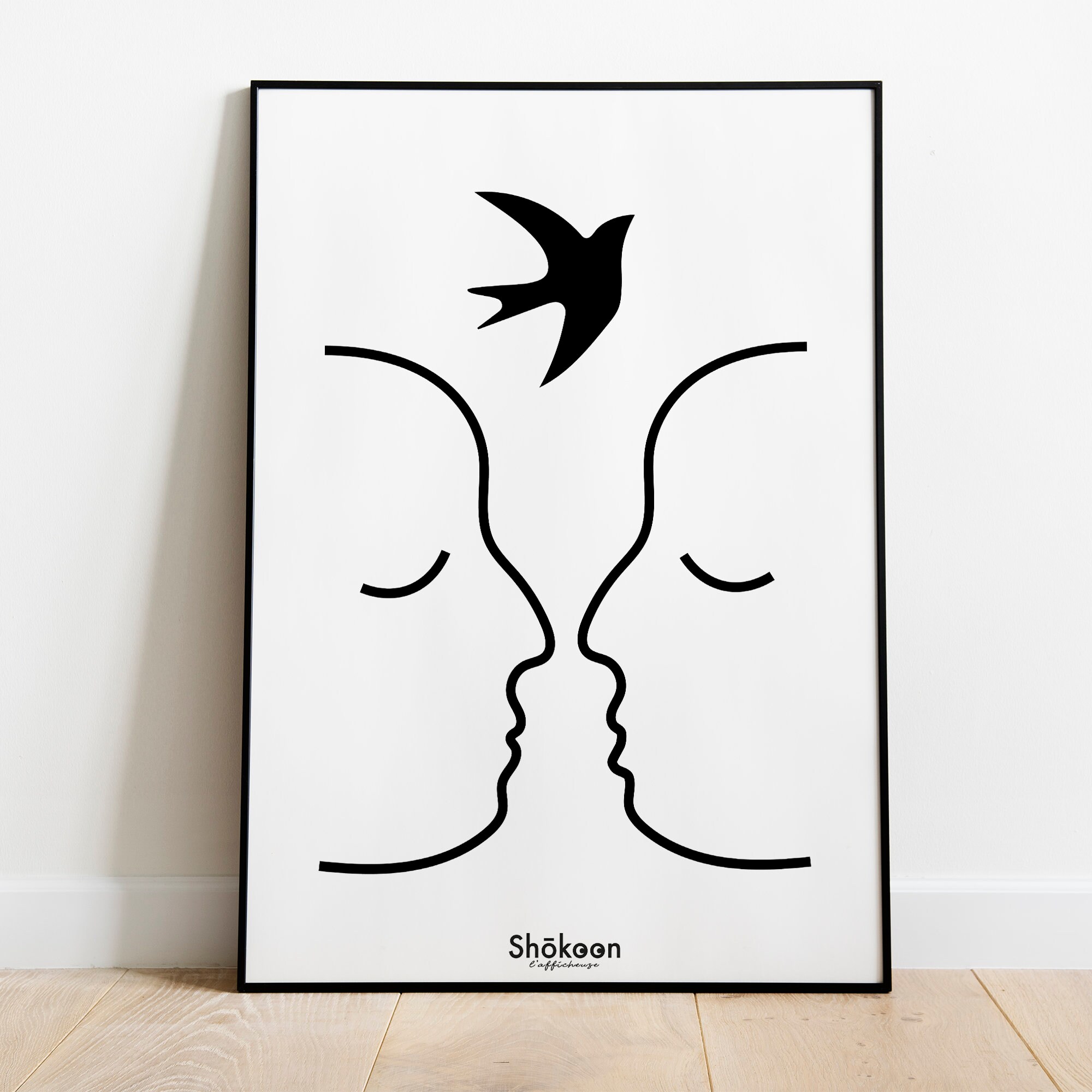 Affiche Minimaliste Men Love Attraction | Affiche & Poster Couple d'homme