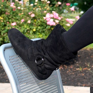 Black suede hot sale slouch ankle boots