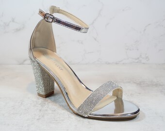3 Inch Heels Silver - Etsy