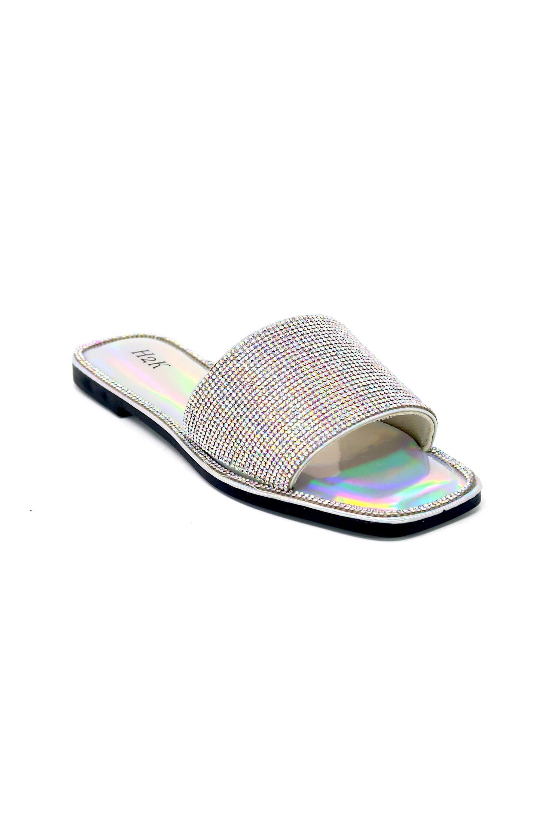 Buy Women s Rhinestone Slip on Flat Slide Sandals Online in India