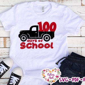 100 Days of School Truck svg, 100th Day of School svg, School Days,