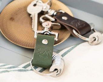 Leather Travel Keychain, Travel Keyring, Personalised Travel Gift Idea, Travel Accessory, Travel Keepsake, Travel Token Keychain