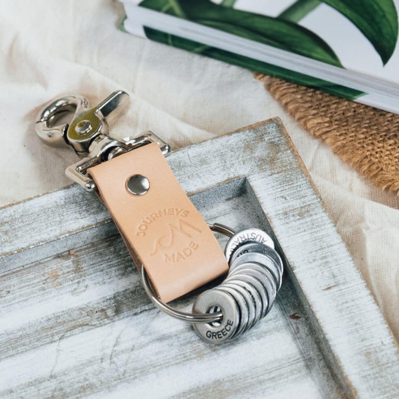 Gap year gift – Personalised travel keychain | Travel gift for him or her | Country token keyring | Adventure gift | Gifts for travellers image 10