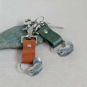 Travel Keychain in Tan Leather Travel Keyring, Gift for Travellers, Travel Keepsake image 4