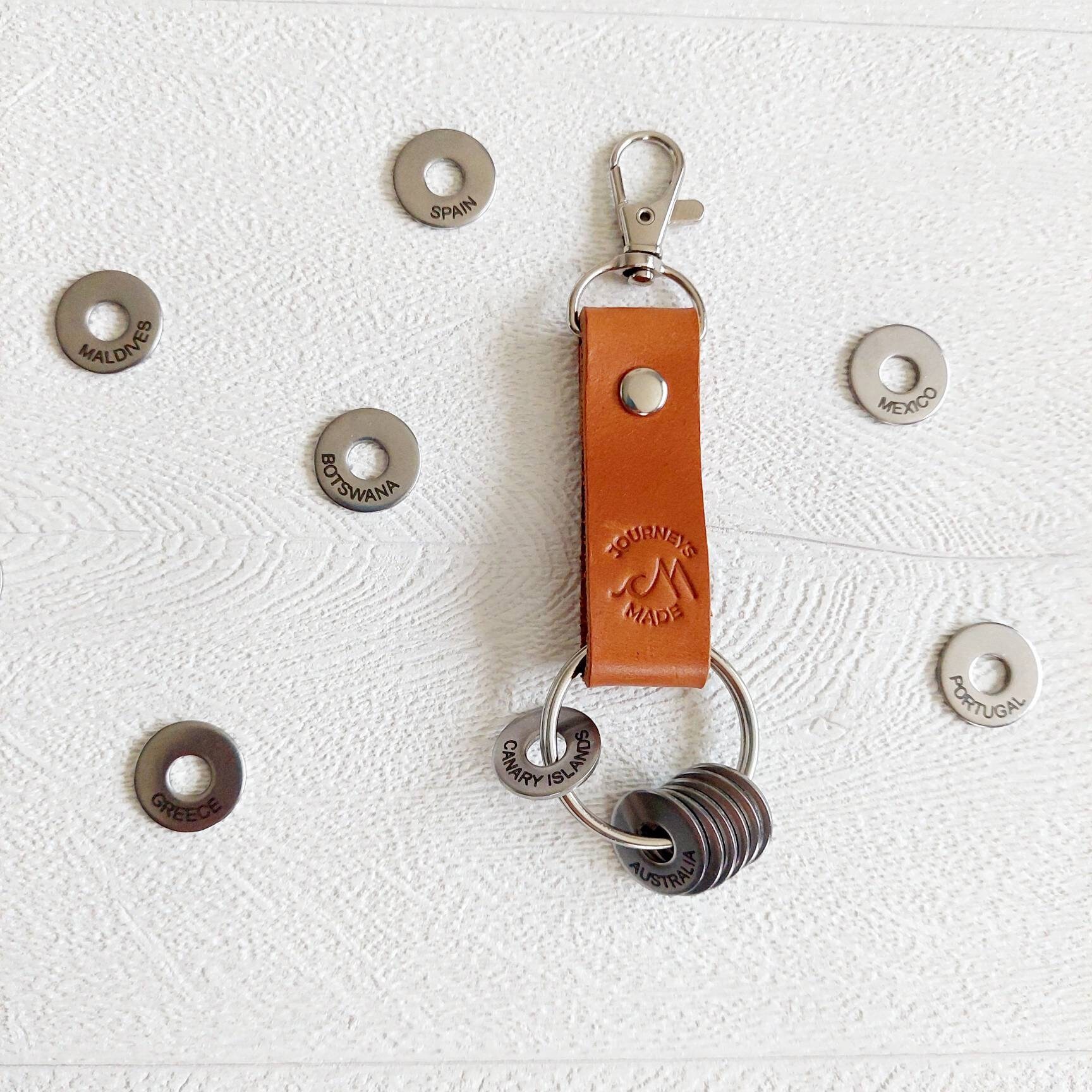 Engraved Country Travel Tokens for Travel Keychains Etsy