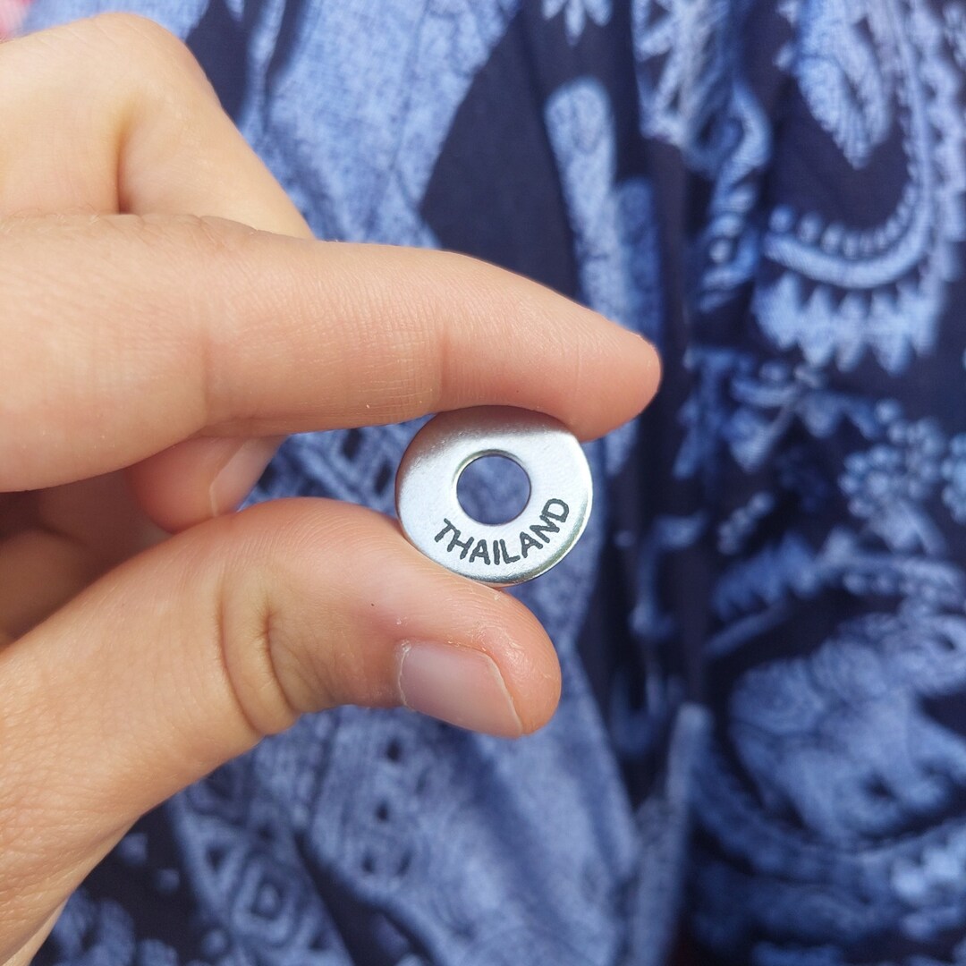 Country Travel Tokens for Travel Keyrings Engraved Travel Rings, Travel