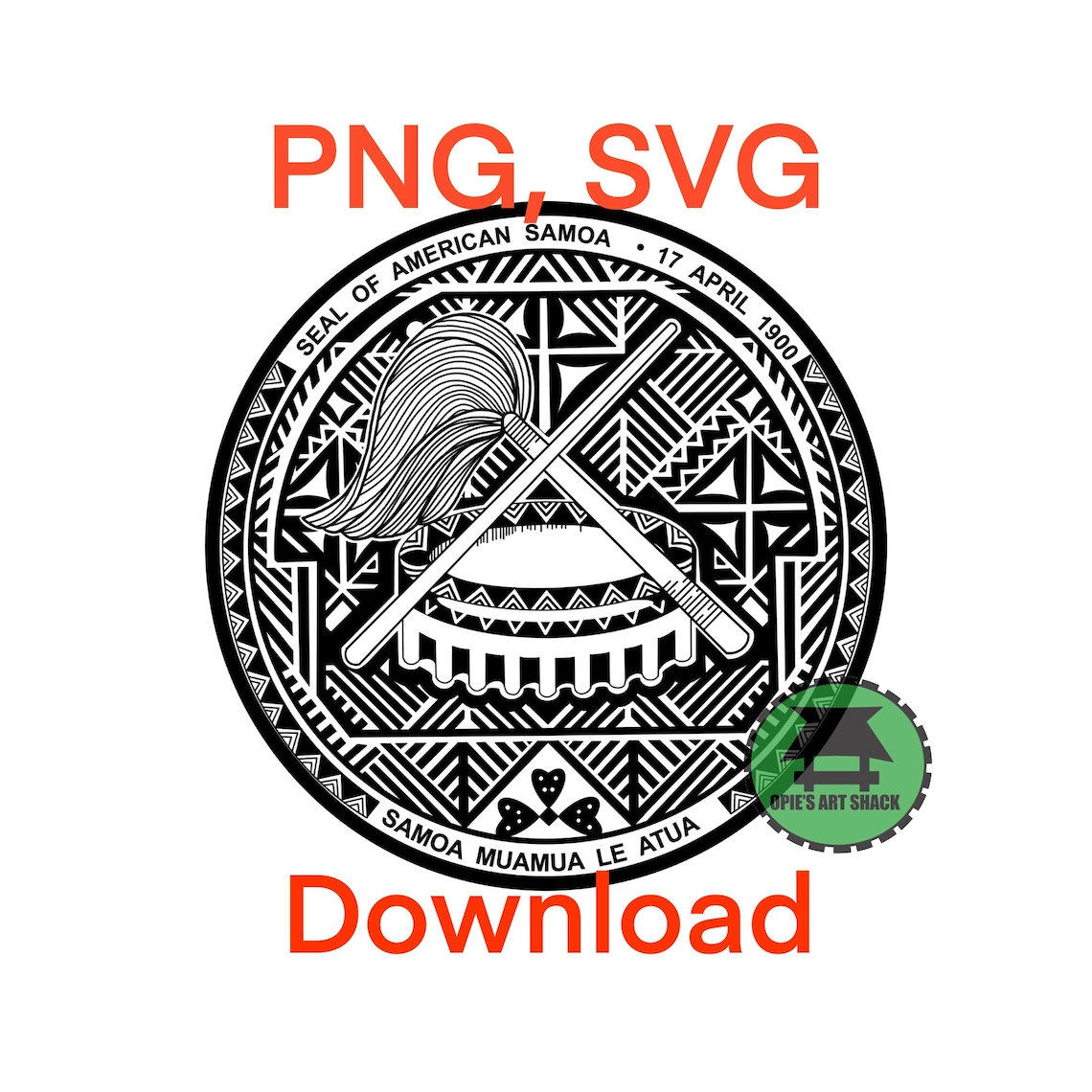 American Samoa seal American Samoa png file samoan png Etsy