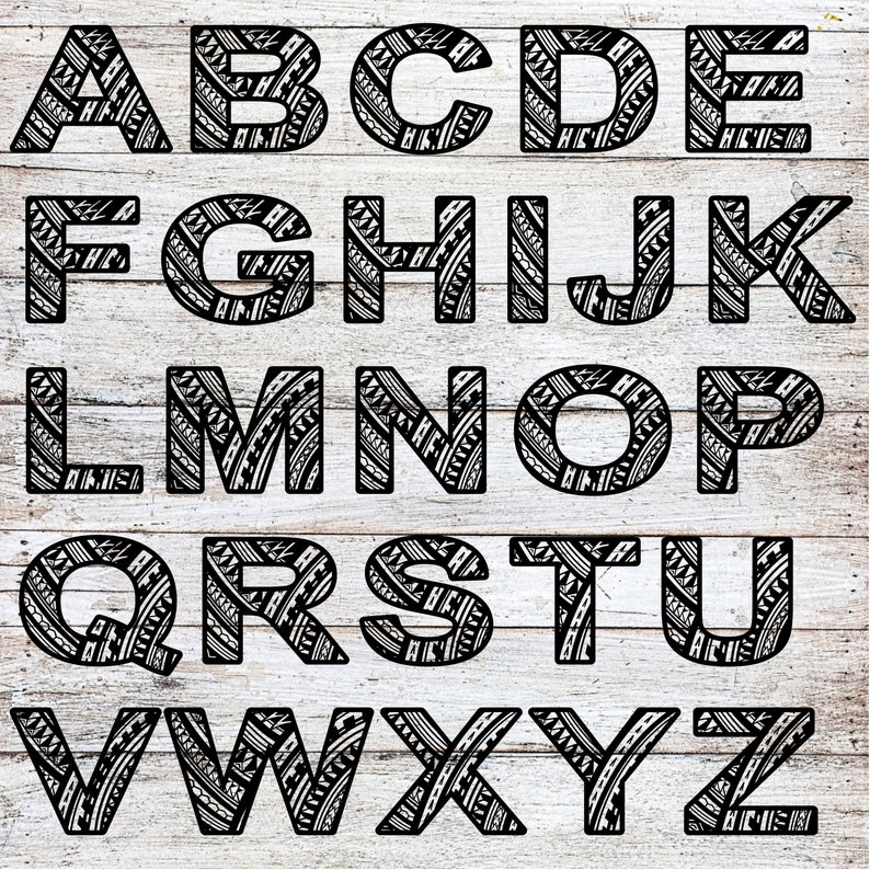 Polynesian Tribal Alphabet Samoa Pattern SVG PNG Wall - Etsy