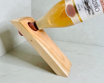 Équilibrer le support de vin | Affichage en bois de bouteille de vin | Foule Pleaser Cadeau | Porte-vin | Porte-bouteilles de vin |