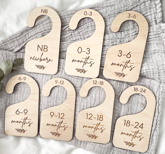 Baby Closet Dividers Infant Clothing Hangers Nursery Clothes Hanger Baby  Shower Gift Wooden Hangers Milestones 