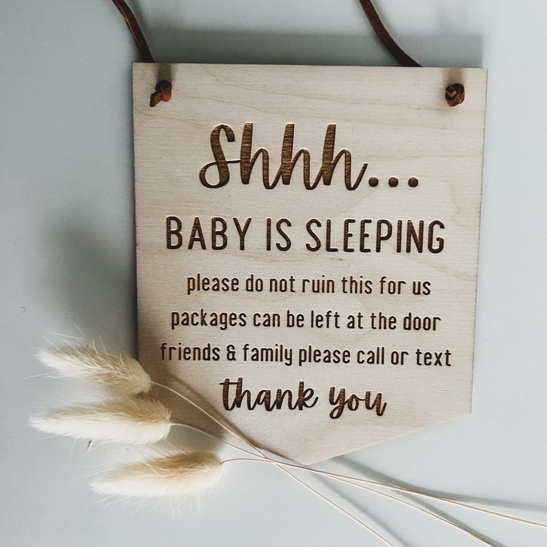 Shhh Baby Sleeping Sign | Don’t Wake the Baby | Dog Custom Wood Sign ...