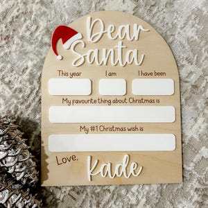 Cher Père Noël | Tableau Père Noël | Lettre personnalisée du Père Noël | Jours fériés | Tout ce que je veux pour Noël | Accessoire photo