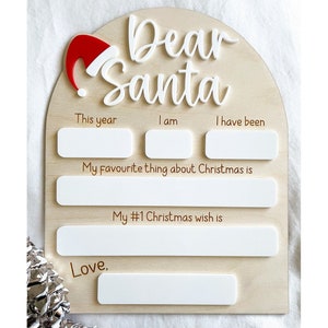 Cher Père Noël | Tableau Père Noël | Lettre personnalisée du Père Noël | Jours fériés | Tout ce que je veux pour Noël | Accessoire photo