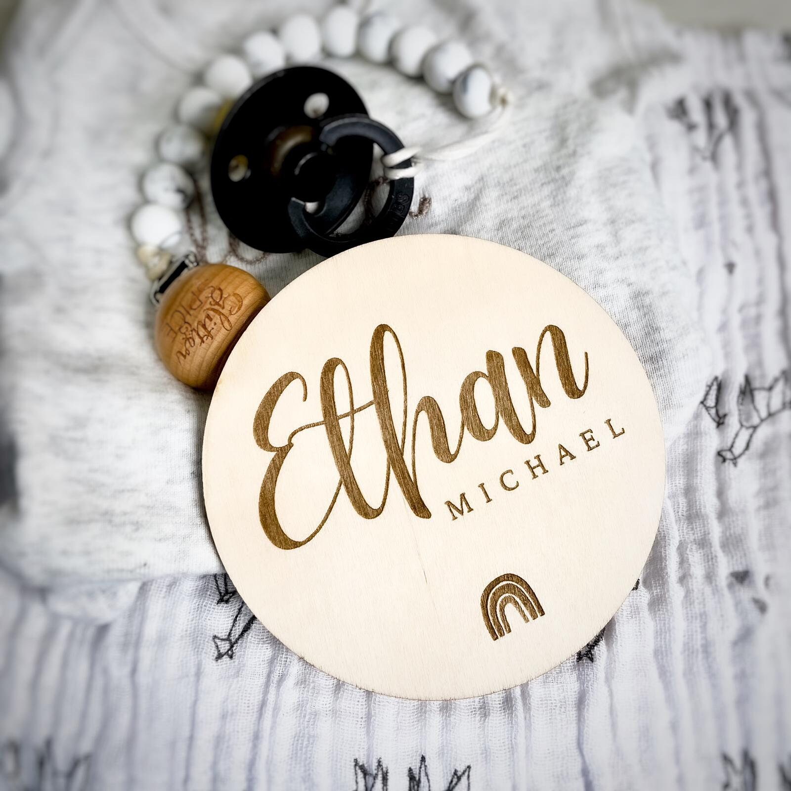 Wooden Monthly Milestone Discs for Baby Photos | Month Photo Props ...