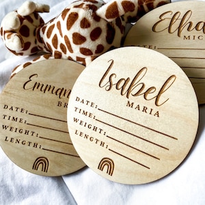 Geburtsanzeige | Namensschild | Baby by the Month Foto Requisiten | Meilensteinkarten baby | Baby Geschenk | Meilensteinknöpfe | Personalisierte
