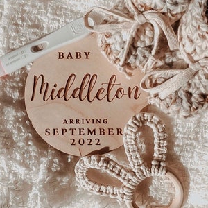 | de disque d’annonce de grossesse Déclaration de bébé personnalisée | Annonce de bébé personnalisée Bouton en bois | | d’accessoires photo Plaque en bois