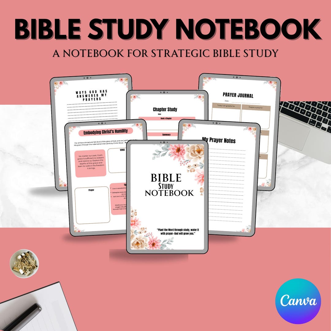 Printable Digital Bible Study Notebook Journal With PLR MRR Rights ...