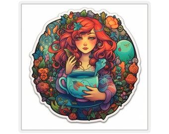 Amber Tea Fairy Kiss-Cut Stickers