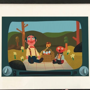 DHMIS Aniversário dele para ela arte abstrata de parede pôster divertido escritório sala de estar DHMIS Não me abrace, estou com medo Grolton e Hovris impressão pôster