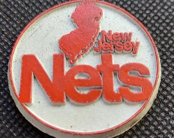 NBA New Jersey Nets Round Rubber Fridge Magnet Basketball