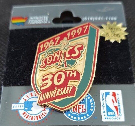 NBA Seattle Supersonics Sonics 1967-1997 30th Anniversary Pin | Etsy NBA Seattle Supersonics Sonics 1967-1997 30th Anniversary Pin | Etsy