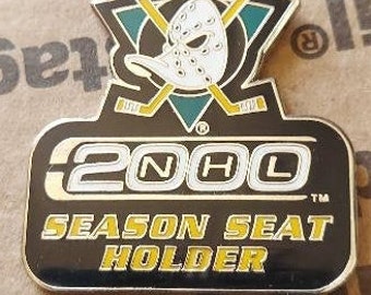 NHL 2000 Season Seat Holder Mighty Ducks Of Anaheim Pin Used Peter David OOP Vintage Sports Hockey Great Gift!