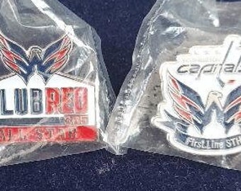 NHL Washington Capitals Two Pin Lot Club Red Season Ticket Holder 365 All-Star Front Line STH Pins Hockey Great Gift! OOP