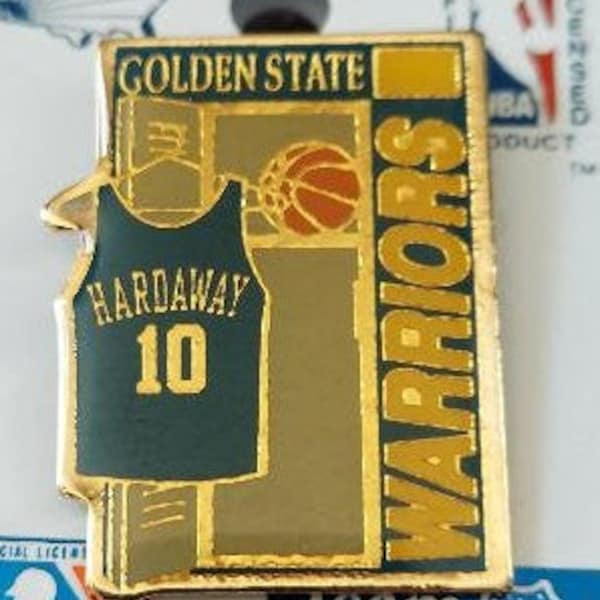 NBA Golden State Warriors Tim Hardaway #10 Pin Stamped 1991 Imprinted Products Basketball Vintage OOP Great Gift!