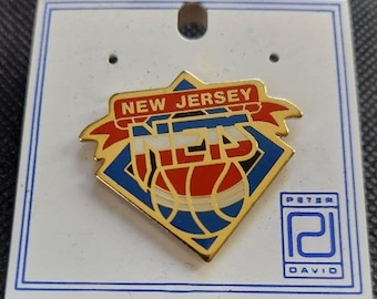 NBA New Jersey Nets Peter David Pin 1990's Vintage On Original Pincard