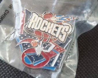 NBA Houston Rockets Pin Stamped Imprinted Products 1996 Basketball OOP Vintage Great Gift! New!
