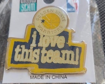 NBA Golden State Warriors i Love This Team Pin Vintage 1990's In Original Package