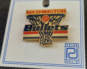 NBA Washington Bullets Pin Stamped Peter David, Inc.  1992 Basketball Vintage