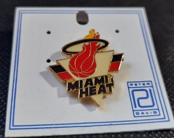 NBA Miami Heat Logo Pin Stamped Peter David, Inc. 1992 Basketball Vintage