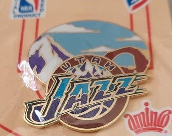 NBA Utah Jazz Mountain Scene Pin Very Nice!!! Basketball AMINCO OOP Great Gift!!