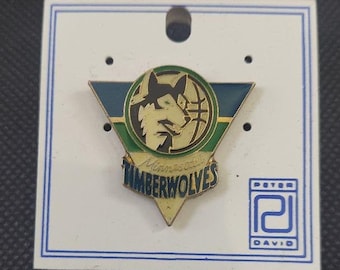 NBA Minnesota Timberwolves Vintage Pin 1990's Peter David on Original Pincard