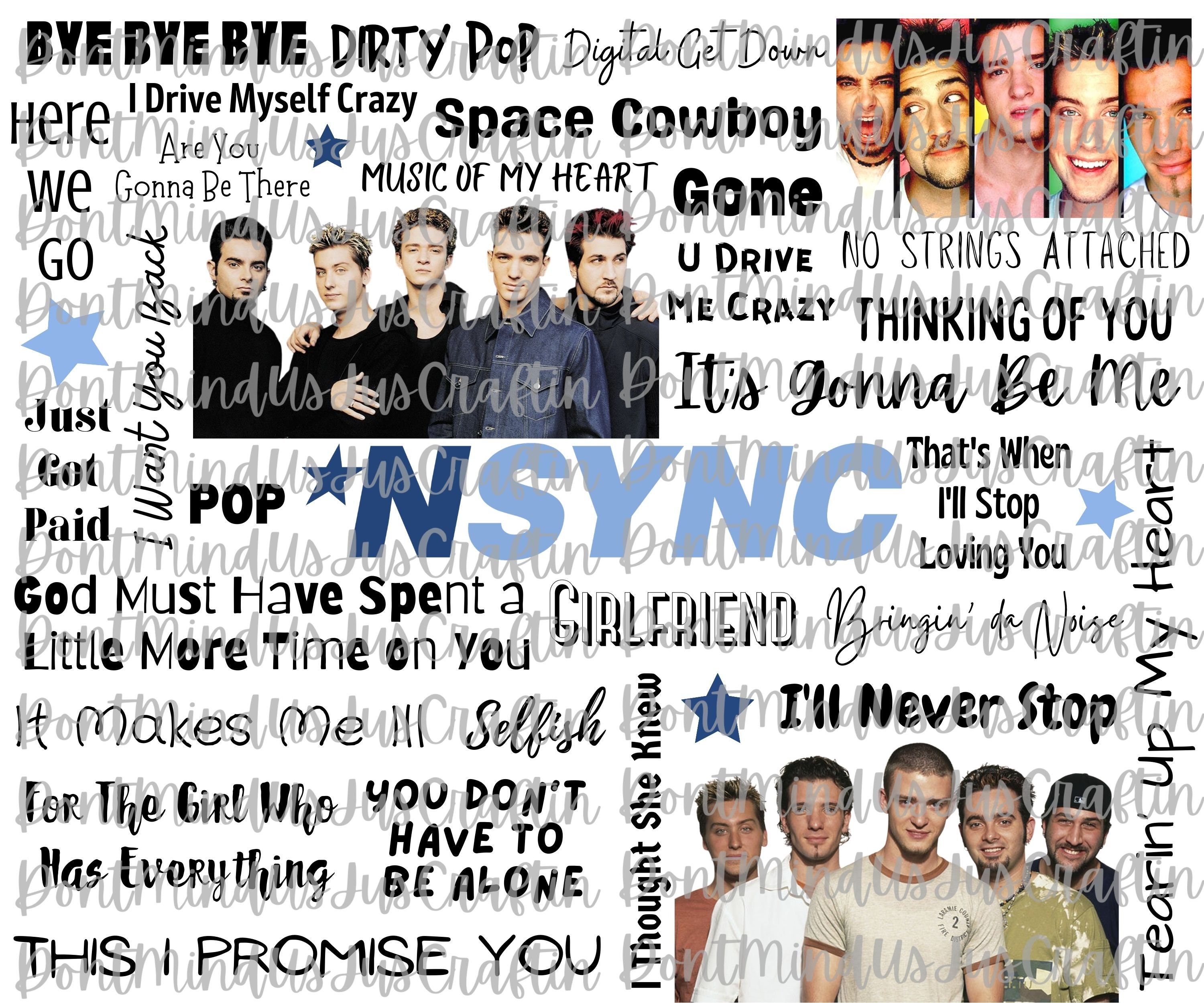 NSYNC Fan Sheet Collage PNG Sublimation Wrap Digital File Etsy