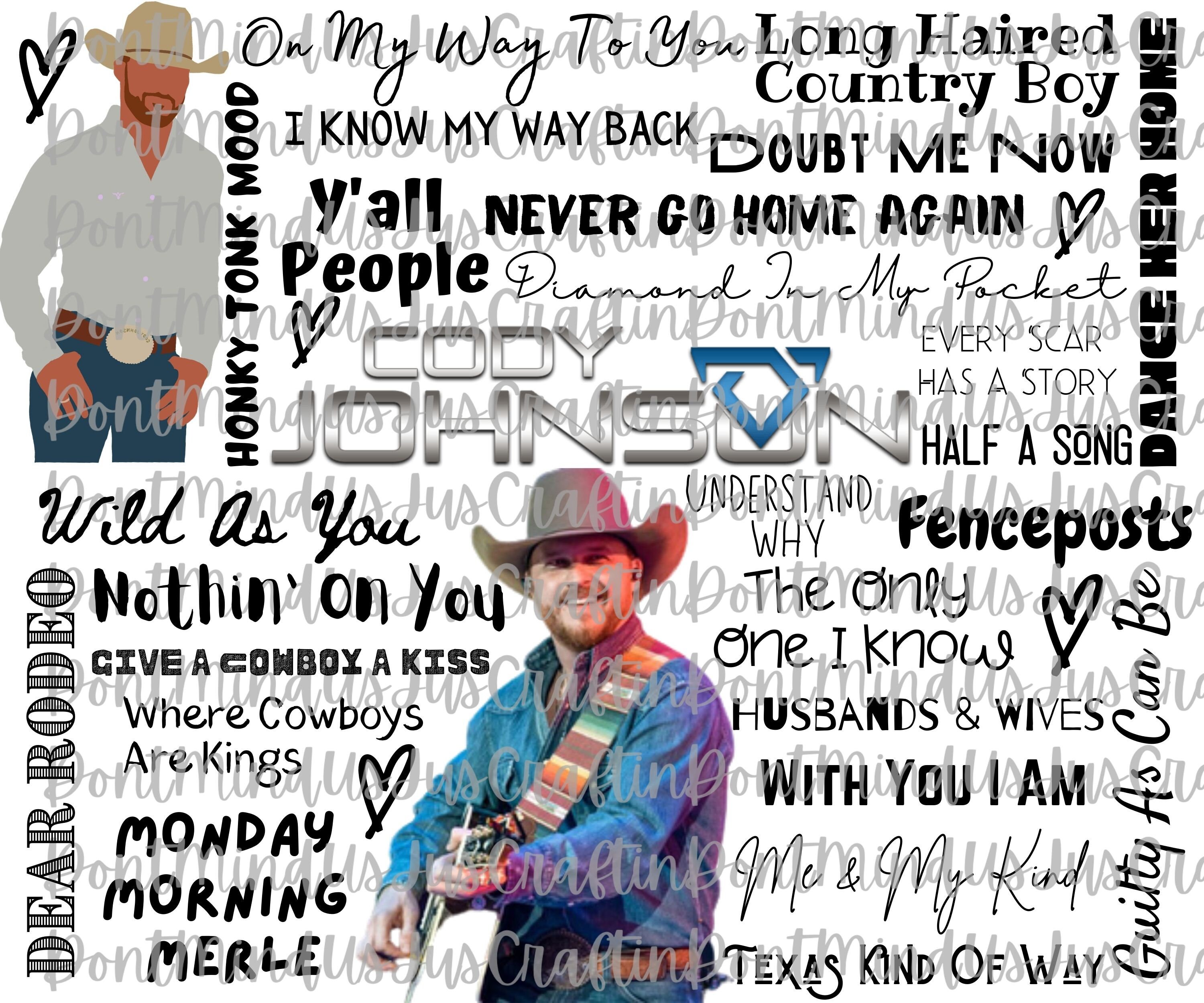 Cody Johnson Fan Sheet Collage PNG JPG Sublimation Etsy