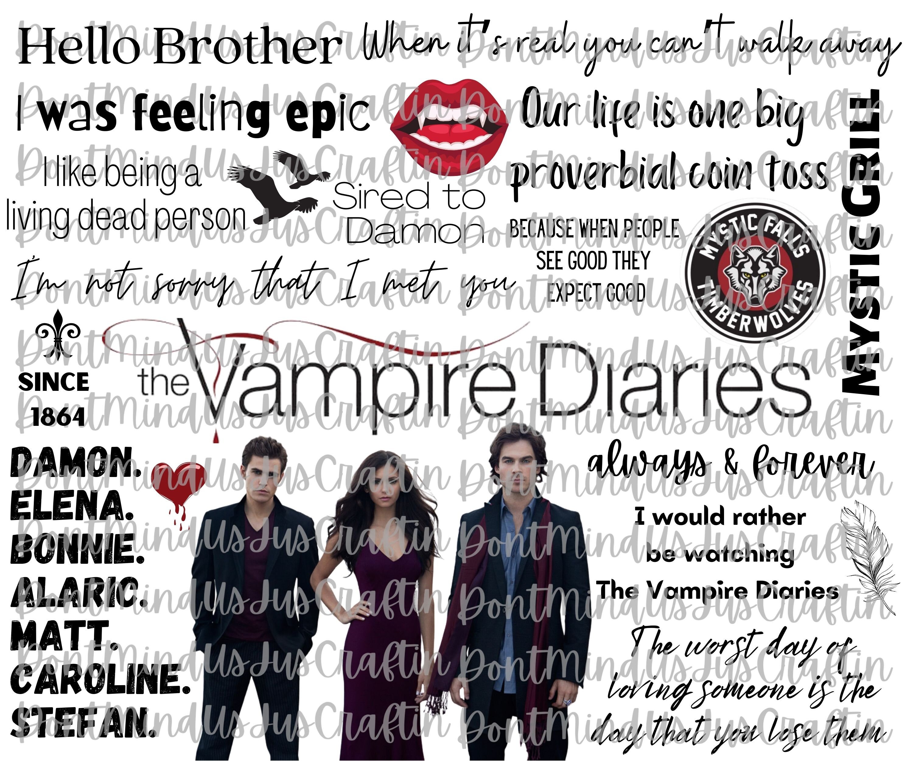 The Vampire Diaries Fan Sheet, Collage, PNG, Sublimation, Digital Fil…