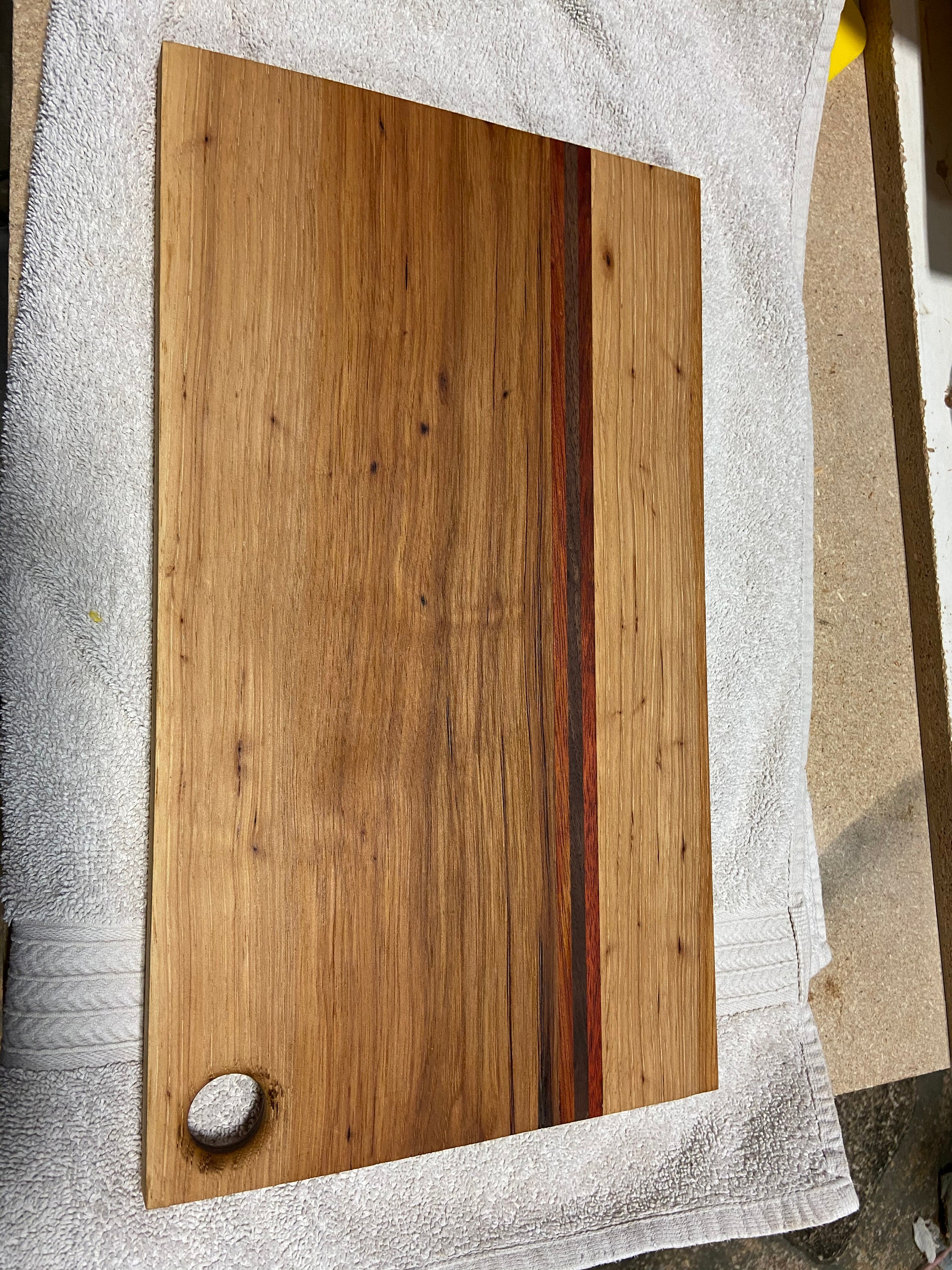 Two sided cutting board Pecan lumber with blood wood and Etsy