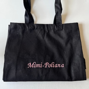 Personalised Embroidered Tote Bag, Black/Natural
