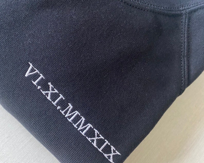 Custom Roman Numerals Embroidered Sweatshirt Unisex - Etsy
