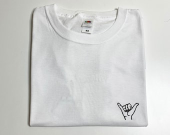 Personalised Unisex Embroidered T-shirt, Black and White